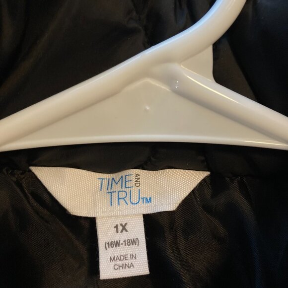 Time and Tru Quilted Black Puffer Jacket Size 1X - Picture 6 of 10